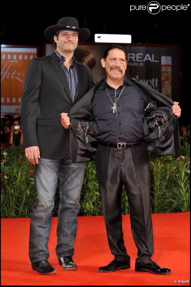 Robert Rodriguez et Danny Trejo, à l'occasion de la présentation officielle de  Machete , dans le cadre de la 67e Mostra de Venise, le 1er septembre 2010.