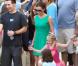 Victoria Beckham au côté de Leni, la fille d'Heidi Klum lors de la fête d'anniversaire de Romeo Beckham le 1er septembre 2010 à Los Angeles