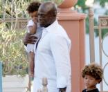 Seal et ses fils lors de la fête d'anniversaire de Romeo Beckham le 1er septembre 2010 à Los Angeles