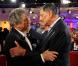 Michel Drucker et Jean-Claude Camus lors de l'enregistrement de l'émission Vivement Dimanche dont la diffusion est prévue le 12 septembre 2010