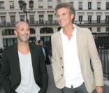 Fabien Barthez et Denis Brogniart au cocktail de rentrée de TF1 (13 septembre 2010 au Palais Brongniart)