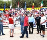 Bernard Laporte, Shirley et Dino ou encore Laurent Kerusore, au challenge souvenir dédié à feu Henri Salvador, organisé dans le cadre du 3e National de pétanque de L\'Ile-Rousse. 17 septembre 2010<br />