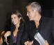 George Clooney et Elisabetta Canalis à la sortie du restaurant Nobu, à Milan. 27/09/2010