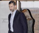 Letizia d'Espagne et Felipe à la sortie d'un dîner privé à Madrid, en amoureux. Le 28 septembre 2010.