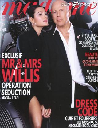 Bruce Willis et Emma Heming en couverture de Madame Figaro