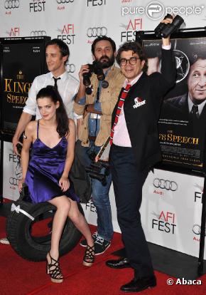 Roxane Mesquida et Quentin Dupieux lors de la projection du film The king's Speech lors de l'AFI Fest en novembre 2010