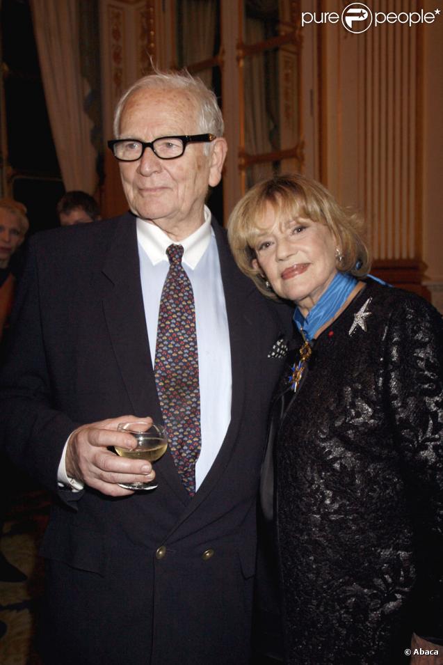 Pierre Cardin et Jeanne Moreau en 2007 au ministère de la Cuture à Paris 
