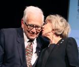 Pierre Cardin et Jeanne Moreau à l'espace Pierre Cardin en 2008 