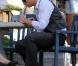 Simon Baker sur le tournage de la série The Mentalist (1er novembre 2010 à Los Angeles)