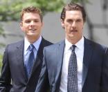 Matthew McConaughey et Ryan Phillippe sur le tournage de <em>La Défense Lincoln</em>, en juillet 2010.