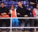Le président des Etats-Unis Barack Obama, sa belle-mère Marian Robinson, sa femme Michelle Obama et leurs filles Malia et Sasha lors d'un match de basket le 27 novembre 2010 à Washington DC