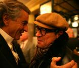 BHL et Karl Zéro aux 20 ans de la revue La règle du jeu, au Café de Flore, à Paris. 30/11/2010