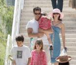 Dylan Walsh en famille visite le musée Getty de Los Angeles en sepembre 2006 