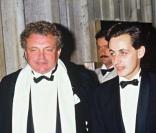 Jacques Martin, Cécilia Attias, Nicolas Sarkozy et Marie-Dominique Culioli, à Paris, le 24 novembre 1984<br />