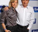 Wendy Bouchard d'Europe 1 , ici avec Michel Drucker  