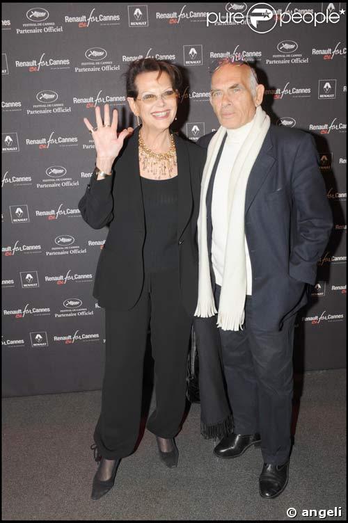 Caludia Cardinale et son mari  Pascal Squitieri à la soirée 'Before' Cannes à l'atelier Renault, le 17/04/08