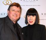 Daniel Karbownik (DG de l'hôtel) et Chantal Thomass lors de la soirée de lancement de l'hôtel Sofitel Essaouira Mogador Golf & Spa le 24 janvier au Pavillon Elysée Lenôtre