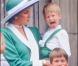 Le Prince William d'Angleterre avec sa mère et son frère en juin 1988 