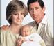 Le Prince William d'Angleterre avec ses parents Lady Diana et le Prince Charles pour la traditionnelle photo officielle 