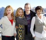Carole Richert, Hélène de Fougerolles, Jean-Yves Berteloot et Claire Nebout lors du festival de Luchon le 10 février 2011
