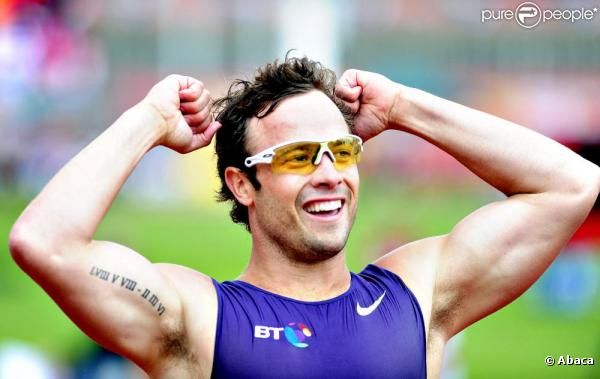 Oscar Pistorius lors d'une course remportée à  Londres en 2010