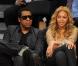 Beyoncé et Jay-Z assistent à un match de basket à Los Angeles, le 20 février 2011.