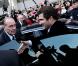 Jacques Chirac quitte le salon de l'Agriculture, à Paris, le 22 frévier 2011