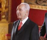 Le président israélien Shimon Peres au palais de Zarzuela à Madrid, le 21 février 2011.
