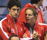 Laure Manaudou et Benjamin Stasiulis, spectateurs !