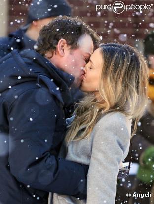 Sarah Jessica Parker et Greg Kinnear sur le tournage de I Don't Know How She Does It, à Brooklyn le 22 février 2011