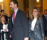 Letizia d'Espagne et Felipe lors des Awards du sport à Madrid le 28 février 2011