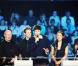 Les "hyènes" Denis Barthe et Jean-Paul Roy avec Serge Teyssot-Gay et Bertrand Cantat du temps de Noir Désir, aux Victoires de la Musique en 2002.