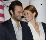 Audrey Marnay et son fiancé Virgile Bramly lors de la soirée Coca Cola Light pour célébrer le lancement de la bouteille imaginée par Karl Lagerfeld. Le 7 avril 2011