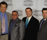 Nick Cassavetes, John A. Gotti, John Travolta et Marc Fiore à la conférence de presse du film Gotti : Three Generations, le 12 avril dernier, <br />