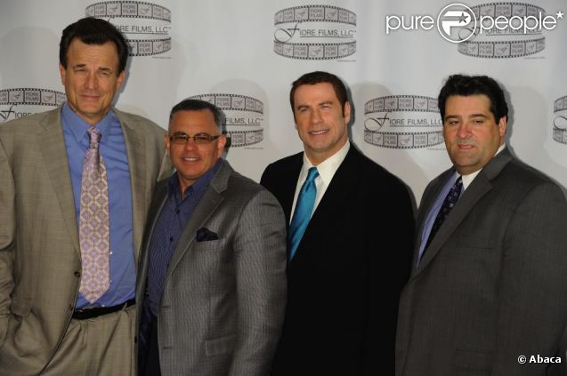 Nick Cassavetes, John A. Gotti, John Travolta et Marc Fiore à la conférence de presse du film Gotti : Three Generations, le 12 avril dernier,  