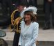 Carole Middleton lors de son arrivée à l'Abbaye de Westminster à l'occasion du mariage de sa fille Kate avec le Prince William, le 29 avril 2011