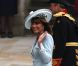 Carole Middleton lors de son arrivée à l'Abbaye de Westminster à l'occasion du mariage de sa fille Kate avec le Prince William, le 29 avril 2011