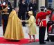 Le Reine Elizabeth et le Duc d'Edimbourg lors de leur arrivée à l'Abbaye de Westminster à l'occasion du mariage de Kate Middleton et de leur petit-fils le Prince William, le 29 avril 2011