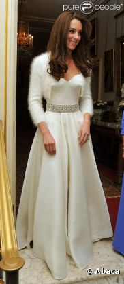 Kate Middleton était radieuse le soir de son  mariage avec le prince William. Elle portait une robe de Sarah Burton. Londres, 29 avril 2011