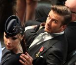 David et Victoria Beckham assitent au mariage du Prince William et de Kate Middelton en l'Eglise de Westminster à Londres  le 29 avril 2011 