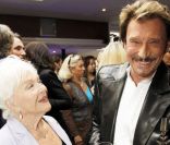 Line Renaud et Johnny Hallyday lors de l'anniversaire de Johnny Hallyday le 15 juin 2010