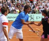 Rafael Nadal et Aravane Rezaï, jolie rencontre ! Samedi 21 mai 2011, chaude ambiance à la Porte d'Auteuil, pour l'ouverture des Internationaux de France de Roland-Garros !