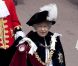La reine Elizabeth II lors de la cérémonie annuelle de l'Ordre de la jarretière dans la chapelle Saint George à Windsor le 13 juin 2011 