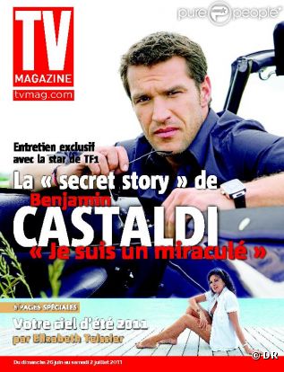 Benjamin Castaldi en couverture de TV Magazine