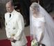 Le prince Albert et la princesse Charlène lors de leur mariage religieux dans la cour d'honneur du Palais, à Monaco, le 2 juillet 2011