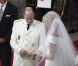 Le prince Albert et la princesse Charlène lors de leur mariage religieux dans la cour d'honneur du Palais, à Monaco, le 2 juillet 2011