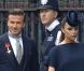 Accompagnée de son mari David, Victoria Beckham alors enceinte de six mois, se rend au mariage princier de Kate et William. A Londres, le 29 Avril 2011.