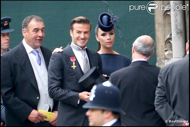 David et Victoria Beckham au mariage de Kat et William