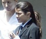 Les enfants de Michael Jackson, à Los Angeles, le 10 juillet 2011. Paris, Blanket et Prince sortent de l'église.