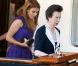 La princesse Beatrice et la princesse Anne lors d'une soirée placée sous le signe du mariage de Zara Phillips et Mike Tindall, sur le yacht Britannia. Vendredi 29 juillet 2011